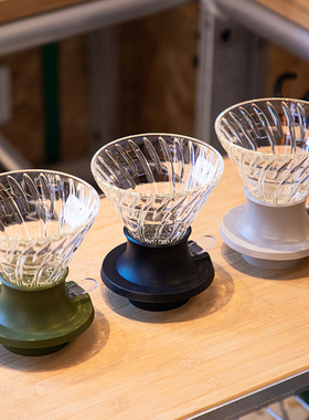 hario聪明杯v60滤杯咖啡滤杯玻璃陶瓷漏斗手冲咖啡壶过滤套装器具