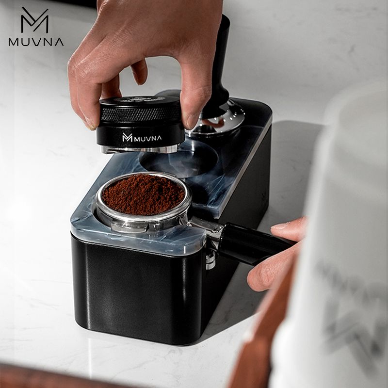 MUVNA咖啡机手柄支架压粉器底座51/54/58mm304不锈钢布粉器敲渣盒