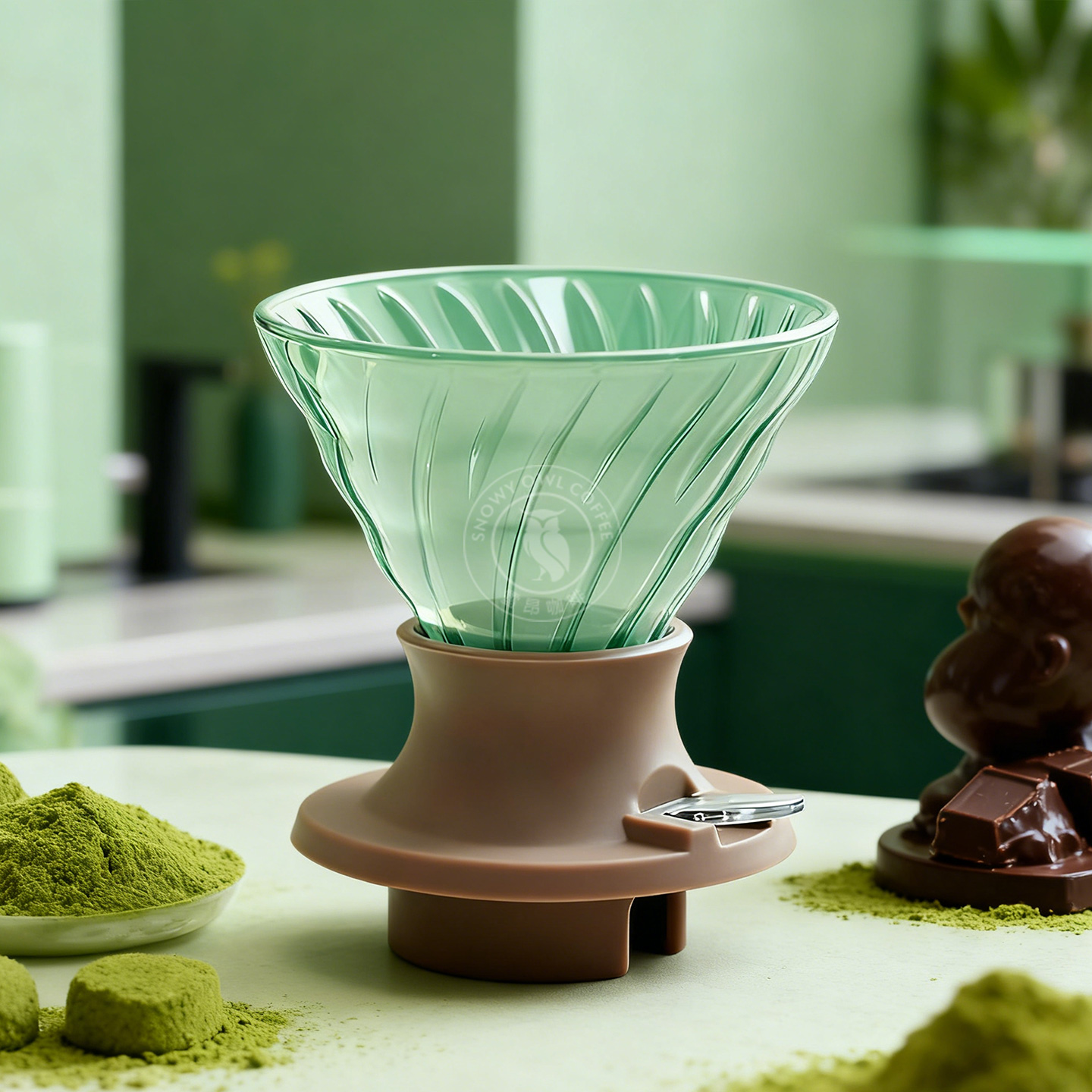 HARIO彩色玻璃聪明杯v60凹槽