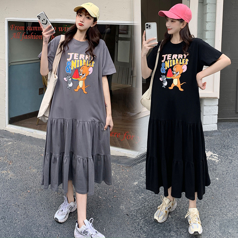 大码女装胖mm显瘦连衣裙子2026新款夏季宽松遮肚子高端蛋糕长裙夏