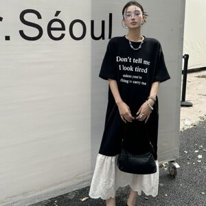 高个子绝美连衣裙减龄2026超火长裙纯棉短袖夏季大码女装2026新款