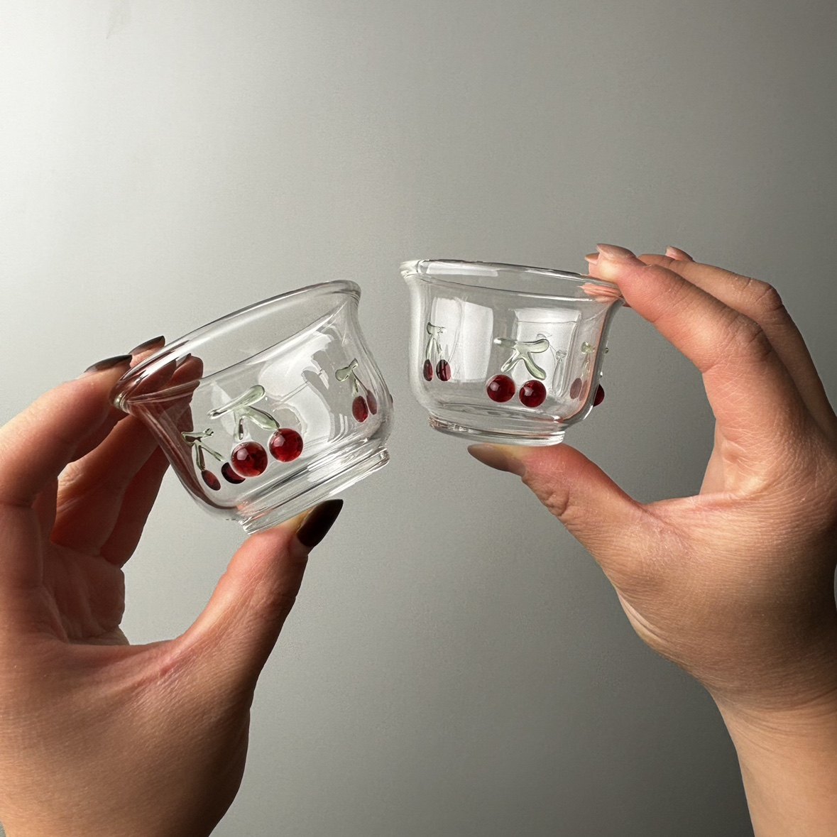 创意手作小清新高硼硅玻璃蝴蝶茶杯玻璃樱桃小茶杯品茗杯,餐饮具,茶杯,淘宝优惠券,粉丝福利购,淘宝优惠卷