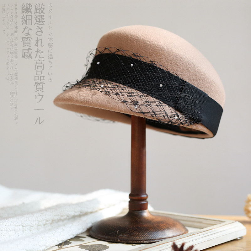 诗丹凯萨帽子女秋冬季鸭舌帽女士羊毛呢贝雷帽时尚韩版日系报童帽