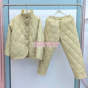 多拉美2553161正品2025冬款女士婴肤尼夹棉厚保暖家居服套装睡衣