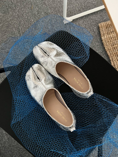 Homeworktabi裂纹牛皮手工单鞋