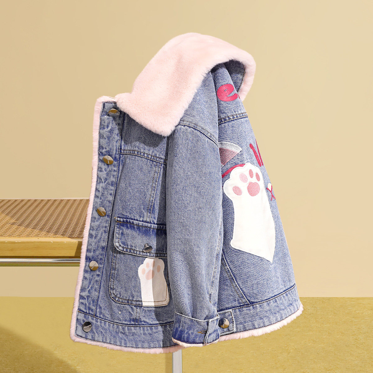 加绒加厚保暖牛仔外套