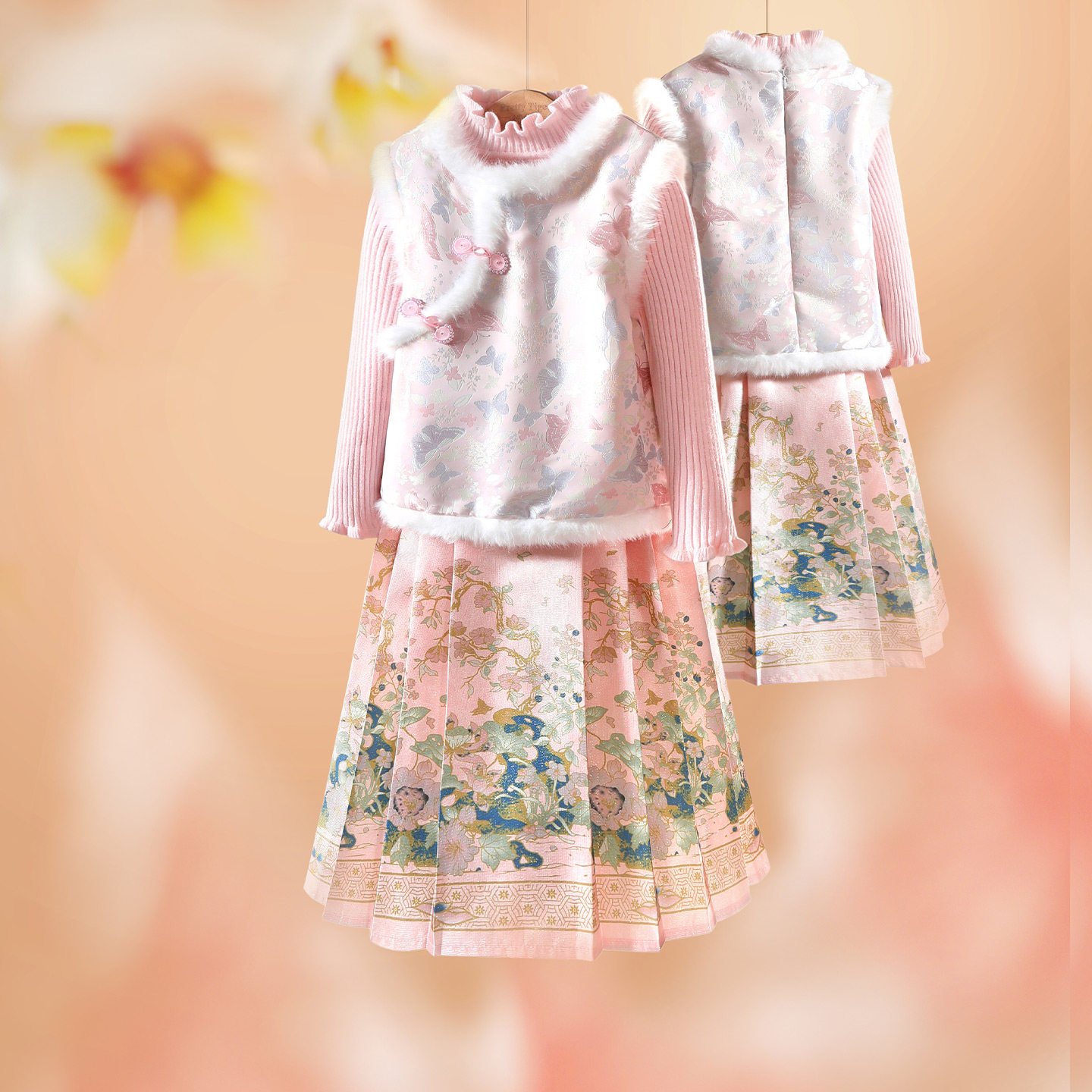 小虎帕蒂秋冬款国风汉服女童2025新款中式织锦马甲马面裙三件套,童装/婴儿装/亲子装,汉服,淘宝优惠券,粉丝福利购,淘宝优惠卷