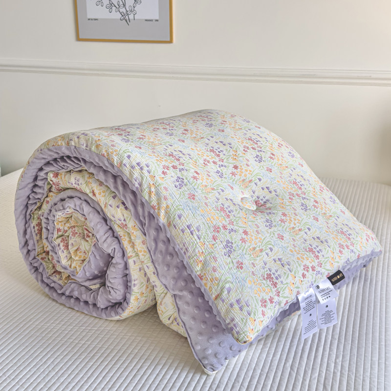 韩式ins皱皱纱豆豆被子可机洗小碎花春秋被芯保暖冬被暖气房被子,床上用品,化纤被,淘宝优惠券,粉丝福利购,淘宝优惠卷