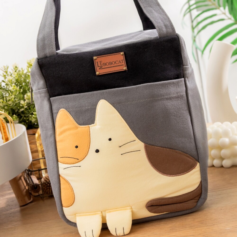 可爱啵啵猫 610063-01 卡通猫咪手提包ins风帆布包简约百搭轻便