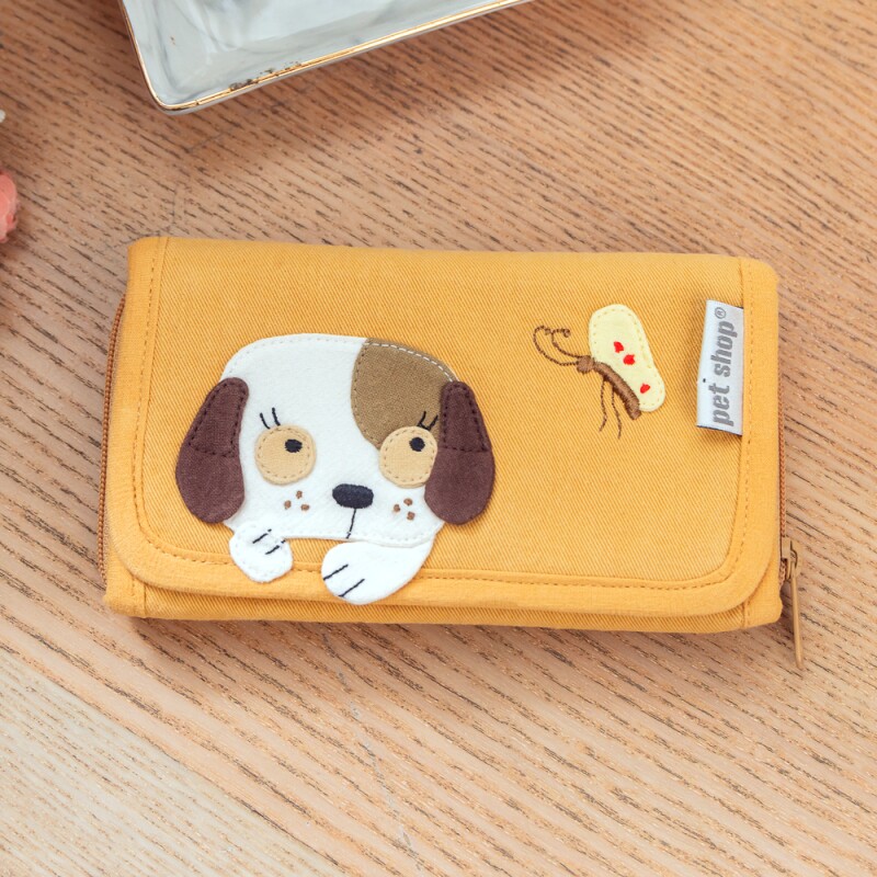清仓特价 PETSHOP DOZ-009 可爱卡通小狗中夹中长款钱包钱夹布夹
