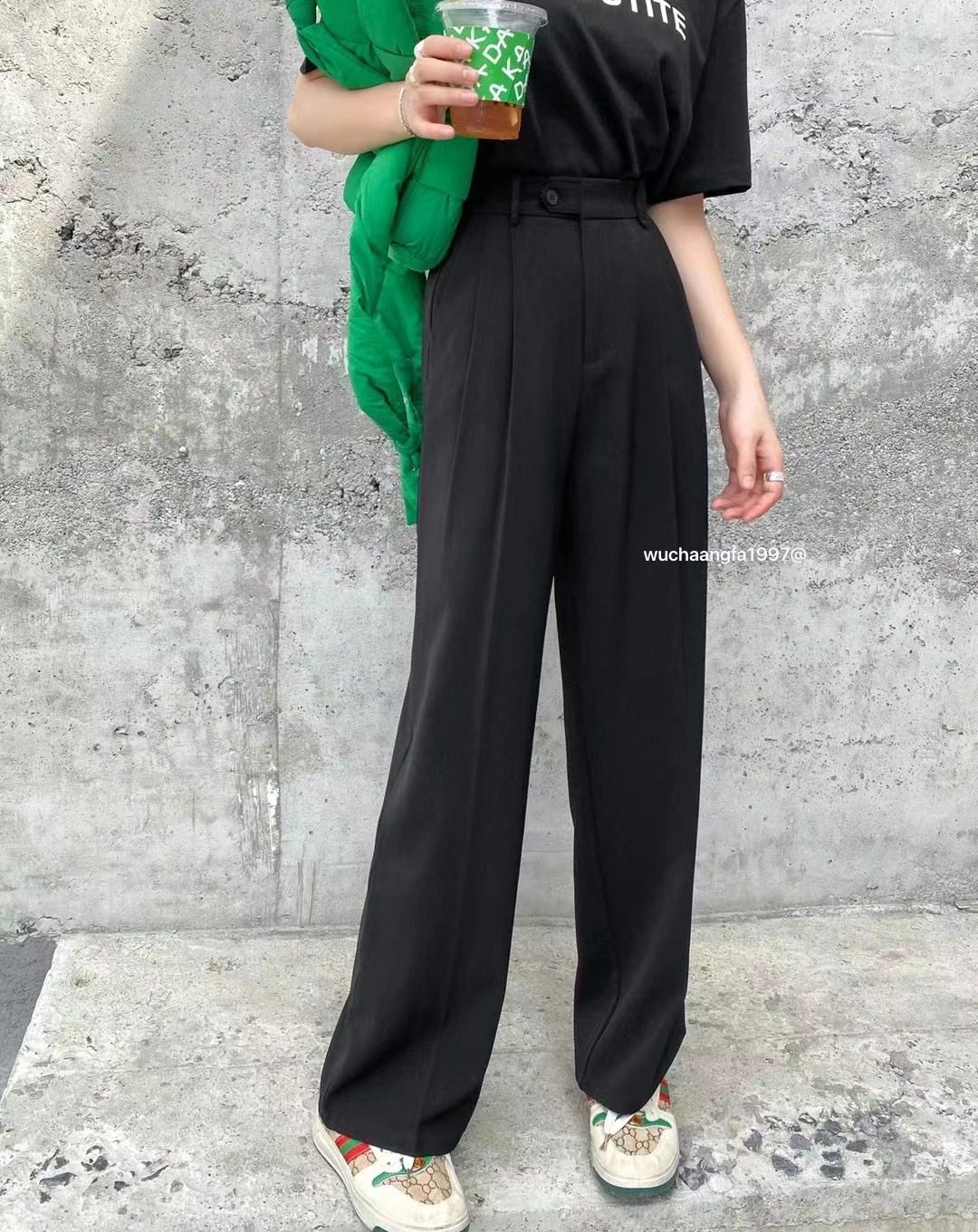 韩版百搭阔腿裤直筒裤