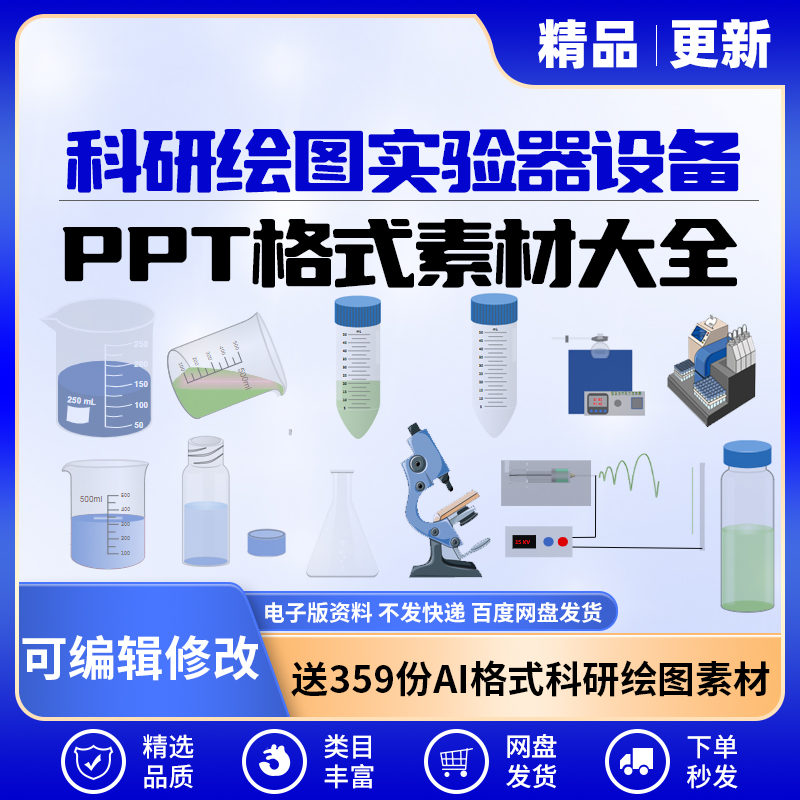 科研绘图化学实验器材设备分子模型SCI期刊封面插图ppt素材可编辑
