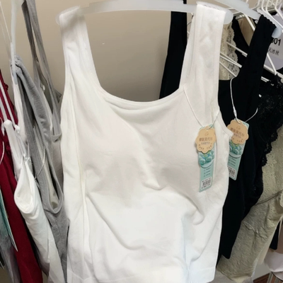 8280春夏6.5%蚕丝里料兰精莫代尔固定一体杯收副乳背心160斤穿