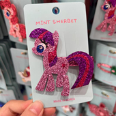 韩国Pretty 现货 Hairpin细闪亮闪彩色可爱小马宝利发夹鸭嘴夹