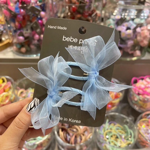 韩国网纱百搭蝴蝶结发夹BB夹