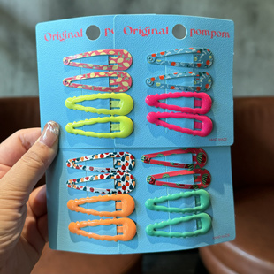 【清仓】韩国Pom pom发饰彩色基础水滴花朵水果掰掰夹发夹发卡