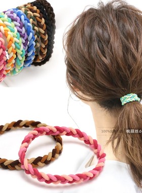 【现货】日本制造t-chouchou包布弹力编织款彩色不伤发发圈头绳