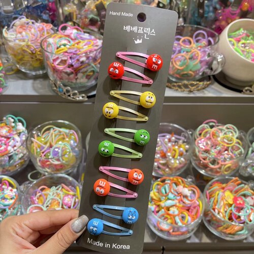 彩色可爱mm豆巧克力豆BB夹发夹