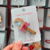 韩国pretty 现货 hairpin发饰细闪翅膀月亮星星爱心亮片发夹