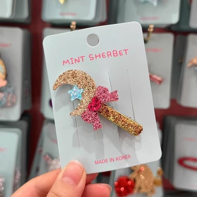 【现货】韩国pretty hairpin发饰细闪翅膀月亮星星爱心亮片发夹