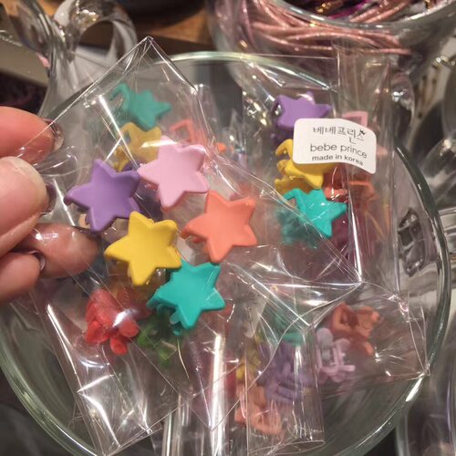 现货彩色泫雅风星星花朵组合发夹
