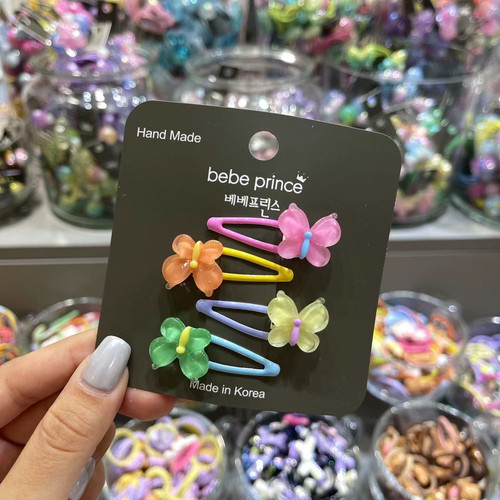 立体蝴蝶百搭发卡bb夹边夹