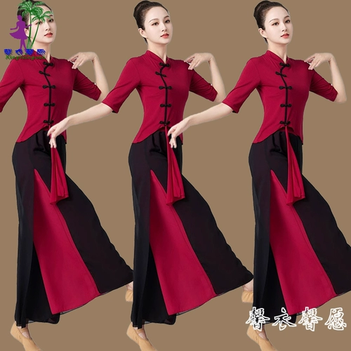 Комплект, классический танцующий лонгслив, шифоновая спортивная одежда, длина миди