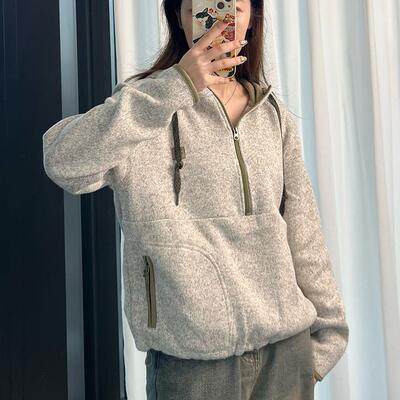 【cleanfit】澳洲冲浪品牌 秋冬新款 极简纯色半拉链加绒卫衣外套