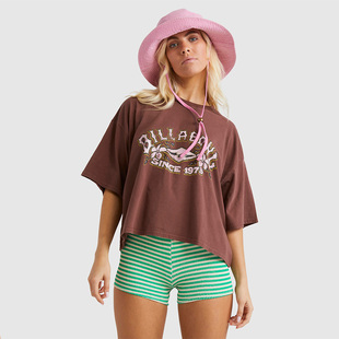 夏装 澳洲冲浪原单B家 新款 短款 印花纯棉T恤女 横版 仅此20件