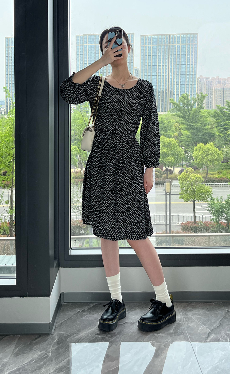 清纯风A字裙人造棉小碎花