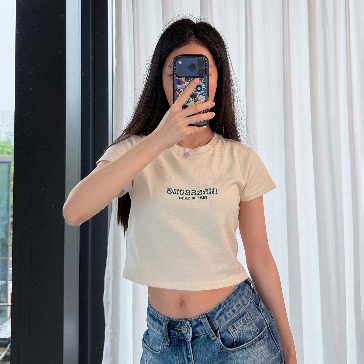 【简约LOGO】澳洲出口原单 夏装新款 纯棉纯色圆领修身小T恤 女