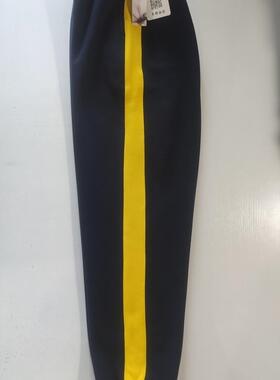 可定做中小学生男女校裤5厘米黄色宽杠条藏蓝色长裤松紧腰紧口裤