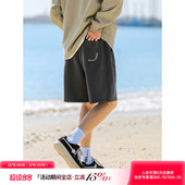 运动五分裤 松紧腰抽绳卫裤 男夏季 吕小虎重磅310g珠地面料透气短裤