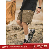 男生松紧腰宽松五分裤 吕小虎ACTUP 潮 刺绣大口袋工装 短裤 夏季 新款