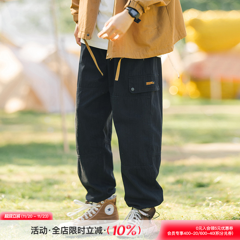 日系潮牌工装束脚裤百搭休闲裤男