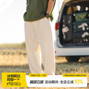 褲 呂小虎設計感cityboy休閑長褲 男春秋潮牌褲 子寬松直筒百搭工裝