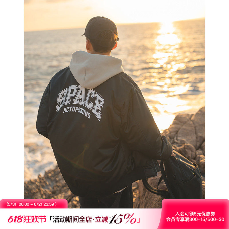 吕小虎冬季新款加厚棉衣外套男美式棒球服棉服青少年夹棉飞行夹克