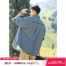 新款 男春季 高级感衬衣翻领外套上衣 衬衫 吕小虎青少年牛仔条纹长袖