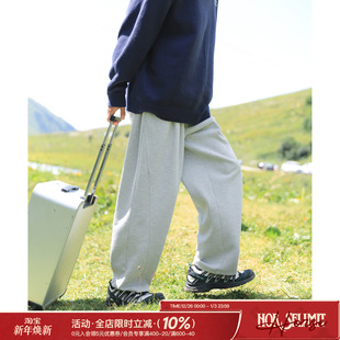 针织卫裤 灰色宽松直筒长裤 男生休闲运动裤 秋季 潮 子男款 吕小虎美式