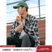 格子翻领长袖 经典 衬衣男士 美式 外套 吕小虎ACTUP 复古宽松衬衫 春季