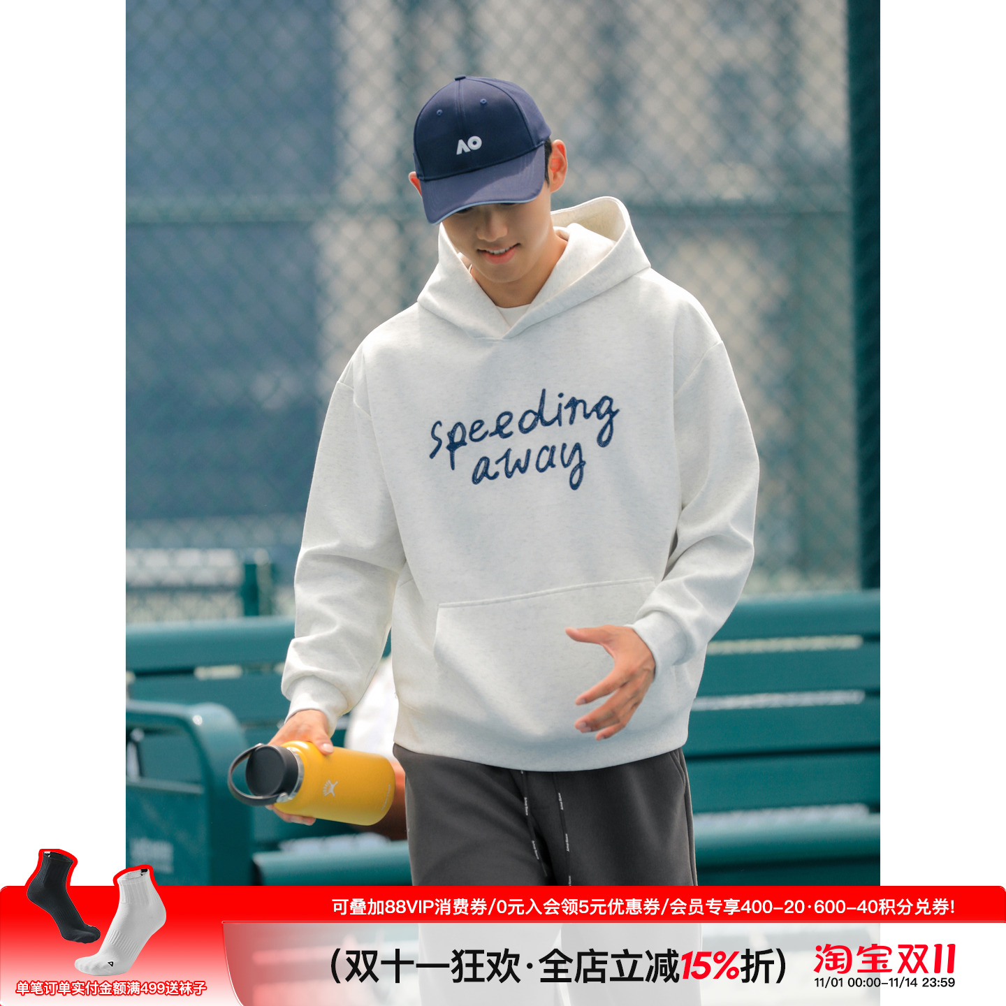 吕小虎ACTUP 秋季美式连帽卫衣男宽松情侣款帽衫潮牌上衣休闲外套