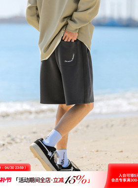 吕小虎重磅310g珠地面料透气短裤男夏季松紧腰抽绳卫裤运动五分裤