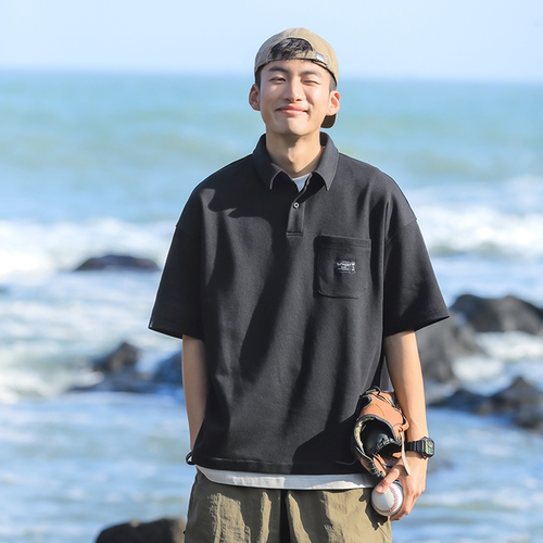 吕小虎假两件日常休闲短袖polo衫