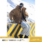 吕小虎石墨烯面料锁温保暖冬季 连帽羽绒服男户外防风90白鸭绒外套