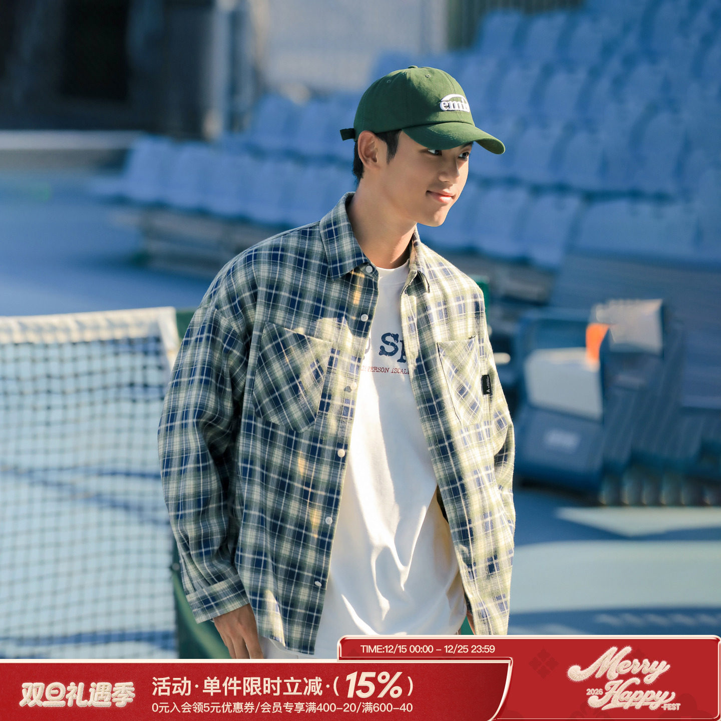 吕小虎格子长袖衬衫休闲复古开衫