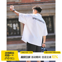 简约半拉链短袖POLO衫男潮牌夏季ins半袖休闲宽松男生翻领t恤上衣