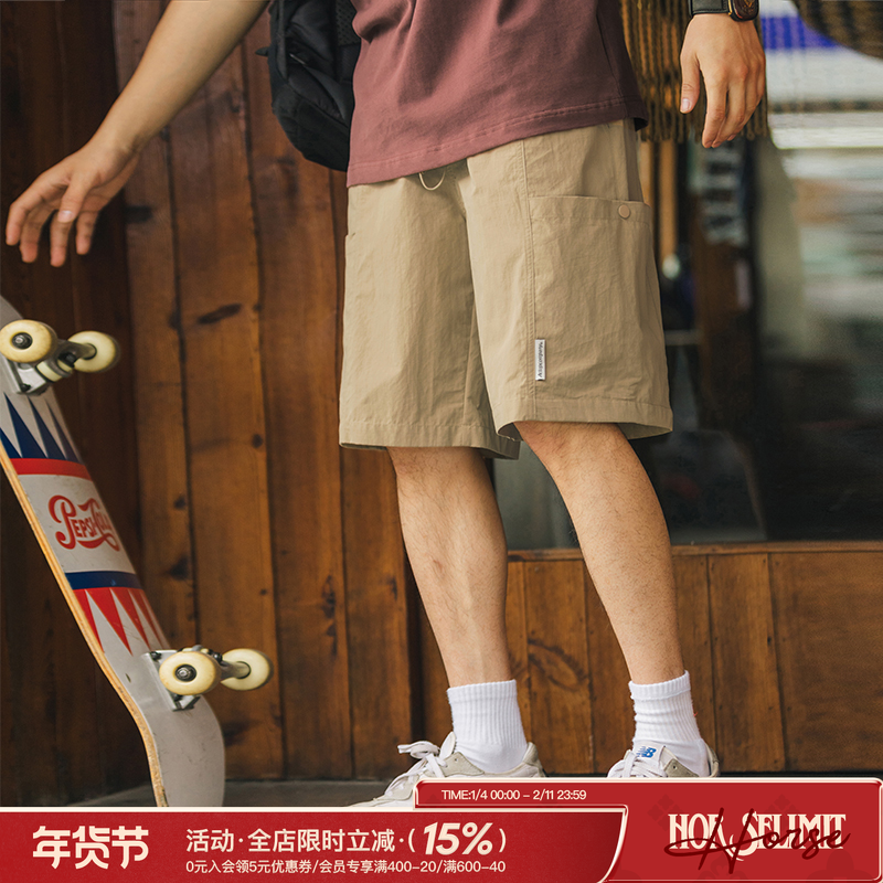 吕小虎日系多口袋卡其色工装短裤男夏季阿美咔叽时尚男装五分裤潮,男装,休闲裤,淘宝优惠券,粉丝福利购,淘宝优惠卷