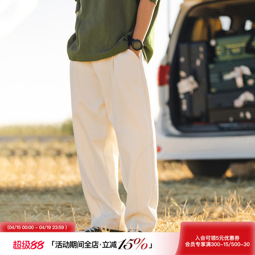 吕小虎白色高级休闲长裤男工装裤