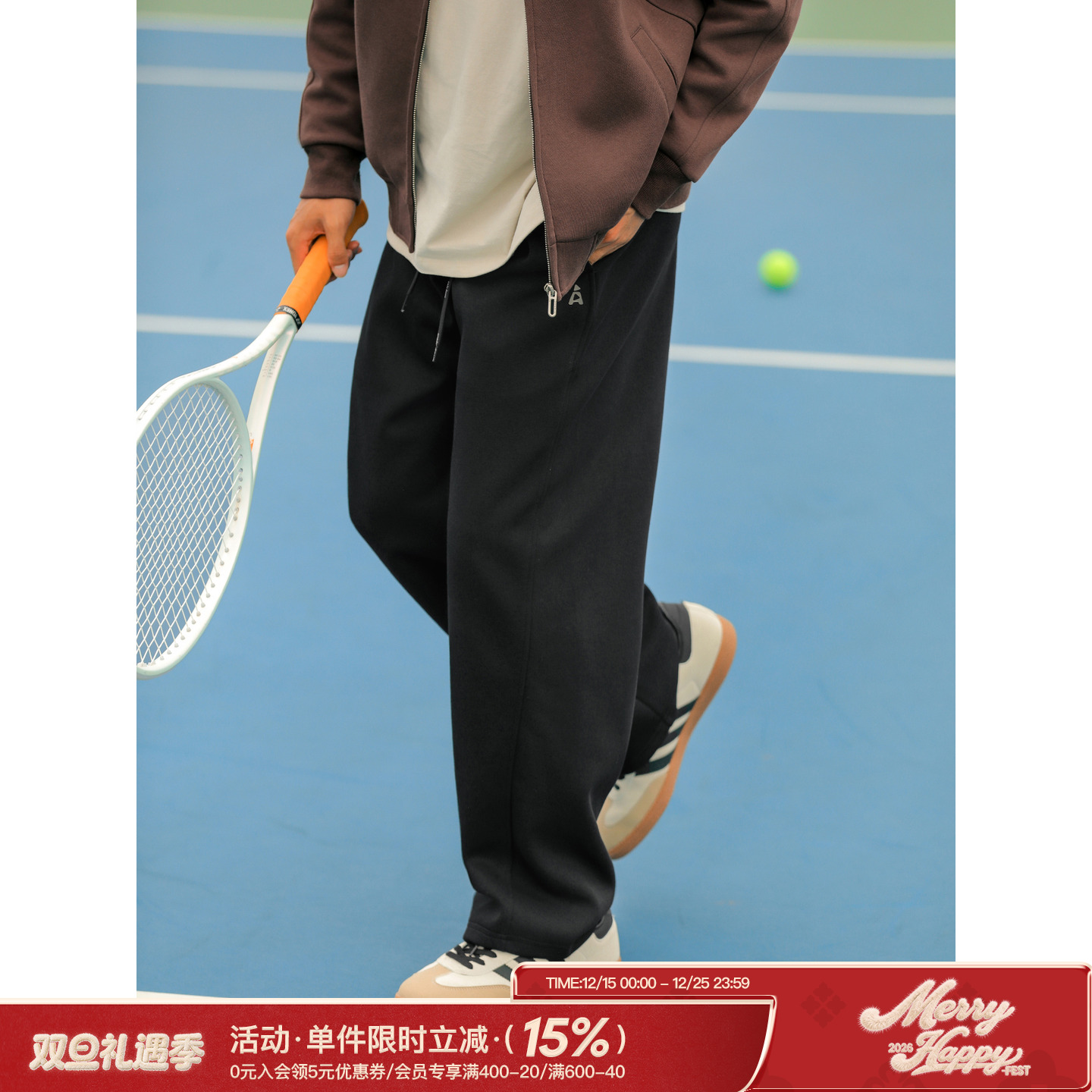 吕小虎ACTUP 秋季日系复古磨毛运动卫裤男立体分割休闲直筒长裤潮