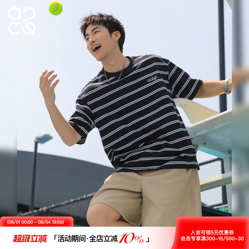 ACTUP美式条纹短袖T恤夏季透气